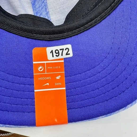 NEW Nike Featherlite Dri-Fit Swoosh Cap Ponytail Holder Stretch Blue Girls 4/6X - Picture 3 of 8